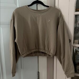 Gymshark Beige Cropped Sweatshirt